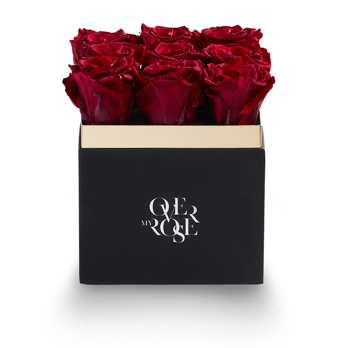 Composizione di rose stabilizzate grande rosso