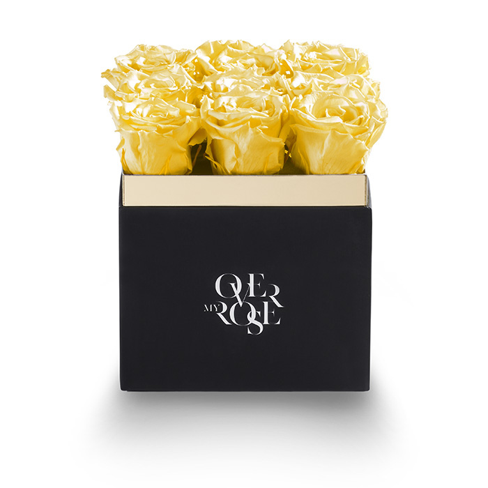 Composizione di rose stabilizzate grande gialla