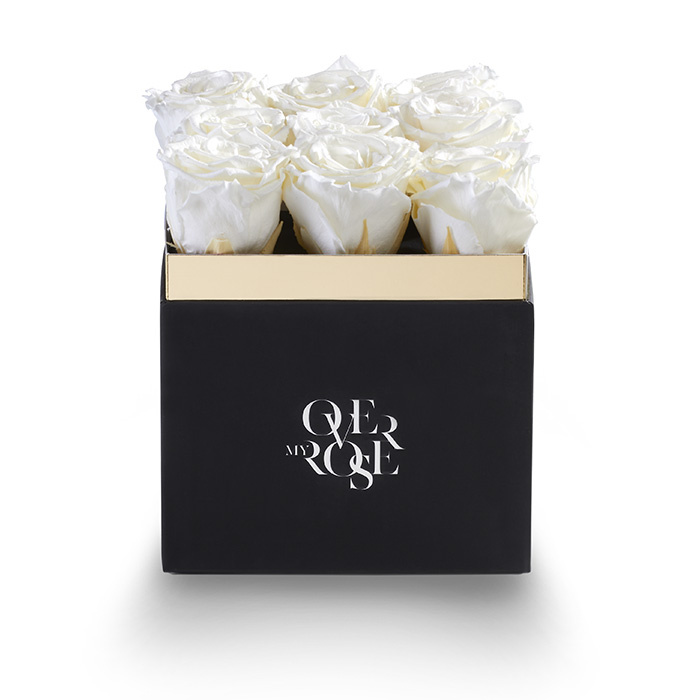 Composizione di rose stabilizzate grande bianco