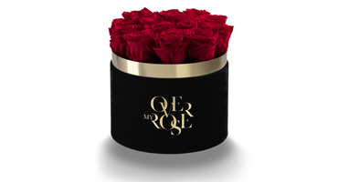 Composizione di rose stabilizzate tinta